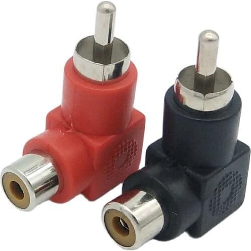 10pcs RCA Connector Plug Adapter Male to Female 90 Degree Right Angle RCA Connector