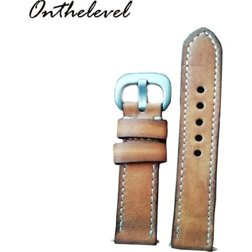 Onthelever leather retro handmade strap high leather 20mm/22mm first layer cowhide handmade color retro strap feel super leather
