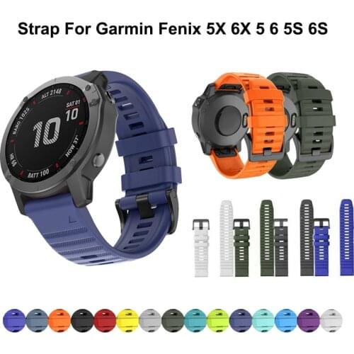 20 22 26mm Smart Watch Band Sport Silicone Quick Release Replacement Band for Garmin Fenix 6 6S 6X Pro 5 5X 5S 3 3HR Wriststrap