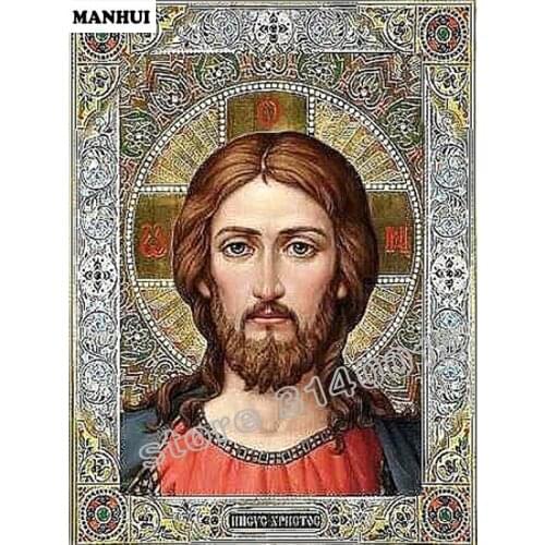 Handmade needlework diy diamond painting kit diamond embroidery plant cross stitch diamond painting Portrait of Jesus BEF032