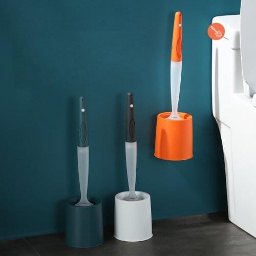 Liquid Silicone Toilet Brush With Base No Dead Corners Wash Toilet Set Household Floor Tpr Cleaning Bathroom Accessories