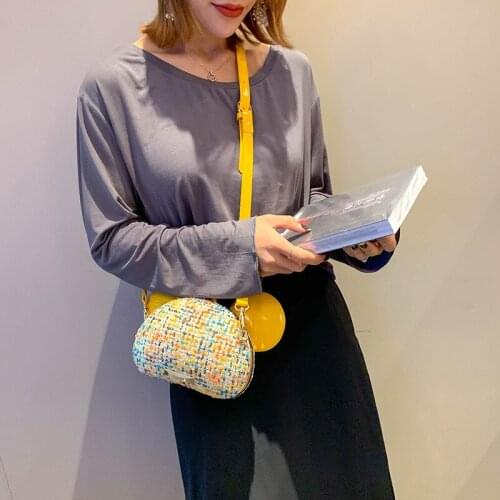 Disney New Female Bag Cute Mickey Pattern Bag All-match One-shoulder Messenger Bag Fashion Plaid Ladies Chain Bag