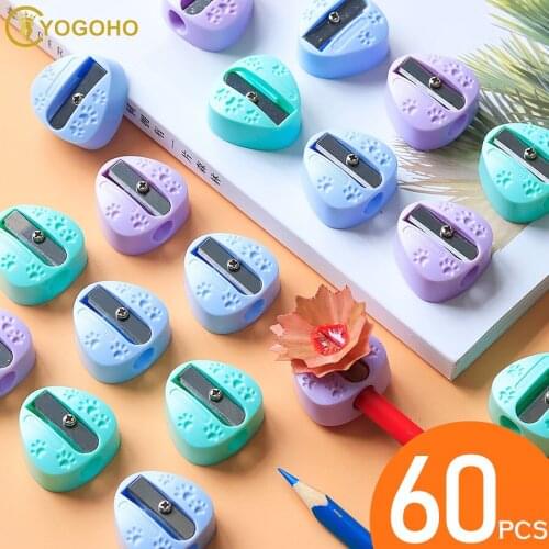 60pcs/40pcs/20pcs Mini Cute Bear foot Pencil Sharpener Kawaii School Supplies Stationery Items Student Prize for Kids Gift