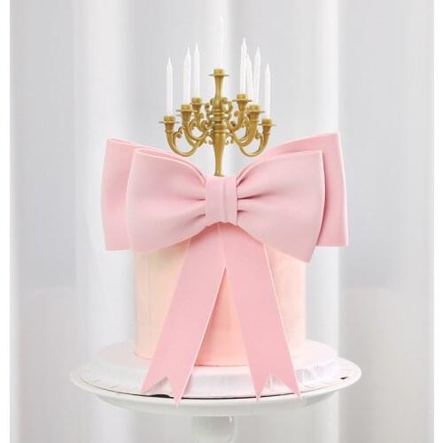 Cake Decoration Nordic Girl Heart Oversized Bow Birthday Cake Card Plug-in Party Decoration Supplies
