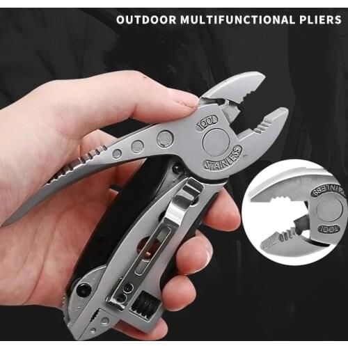 Outdoor Pocket 8 In 1 Plier Screwdriver Clamps Tools Camping Portable Multi-purpose Keychain Knife Pliers Wrench Tool Combinatio