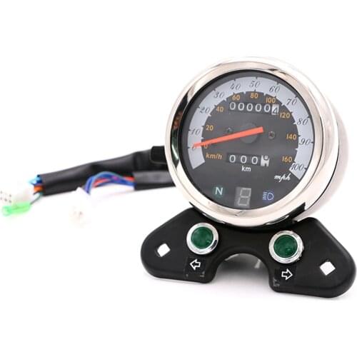 Universal Motorcycle Speedometer Odometer Gauge ATV Bike Scooter Backlit Dual Speed meter with LED Indica for Suzuki for honda
