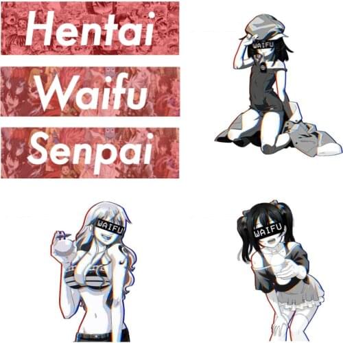 JuYouHui Exterior Accessories Decal Hentai Sexy Anime Waifu Custom Car Stickers and Decals JDM Bumper Waterproof Decorative