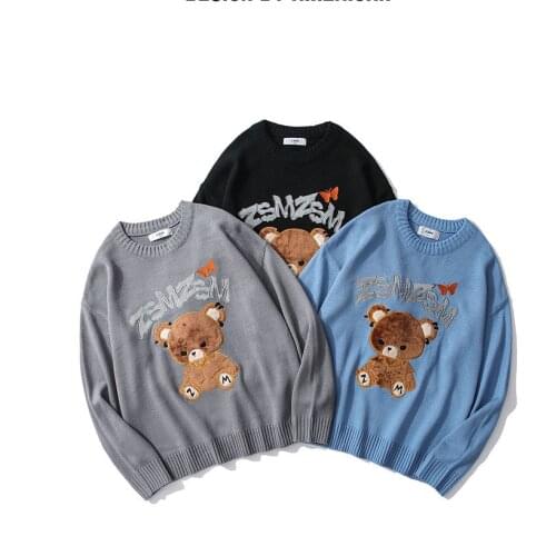 Japanese Sweet Cartoon Lazy bear Printed jersey mujer Plus Size Women Winter Casual Pullover Oversize Couple Outfit vlentton