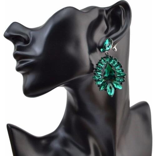 Eelgant Flower Crystal Statement Earrings for Women Bridal Rhinestone Drop Earring Summer Style pendientes Party Jewelry Gift