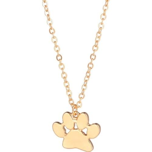 Fashion Cute Dogs Footprints Paw chain pendant Necklace for women charm jewelry gift Delicate Choker Statement necklace