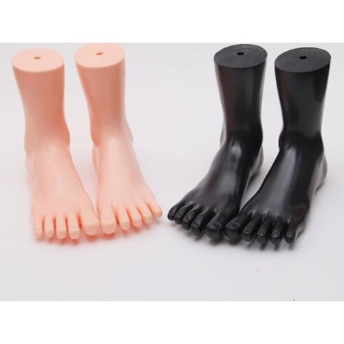 1 Pair Unisex Female & Male Mannequin Foot Display Ankle Chain Shoes Socks Five Toes Apart Plastic Torso Dummy Foot