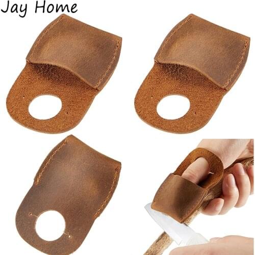 1PC Leather Sewing Thimble Wood Carving Tools Finger Protector DIY Handmade Needlework Embroidery Sewing Accessories