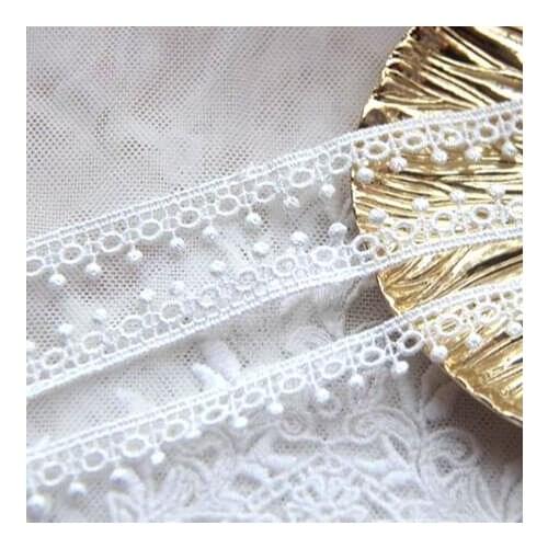 1Yard Width: 1cm, Fine dots hollowed-out Water soluble Lacey decoration DIY Yarn skirt sewing accessories (SS-2019)