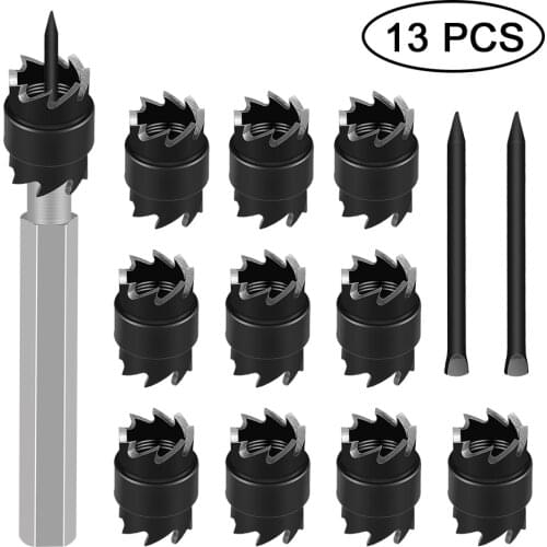 13pcs Spot Weld Cutter Set 3/8 Inch Double Sided Rotary Spot Weld Remover Drill Bit for Power Drill Spot Welding