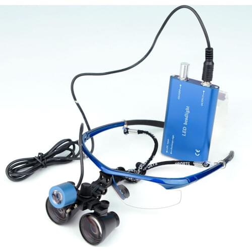 3.5X Binoculars Dentist Loupes Surgical Lighting Magnifier Medical Operation Helping Hand Magnifying Glasses with LED Lights