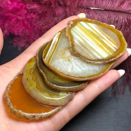 5PCS Natural Agate Slice Geode Polished Irregular DIY Pendant Mineral Decoration Grade Mini DIY Unique Pract