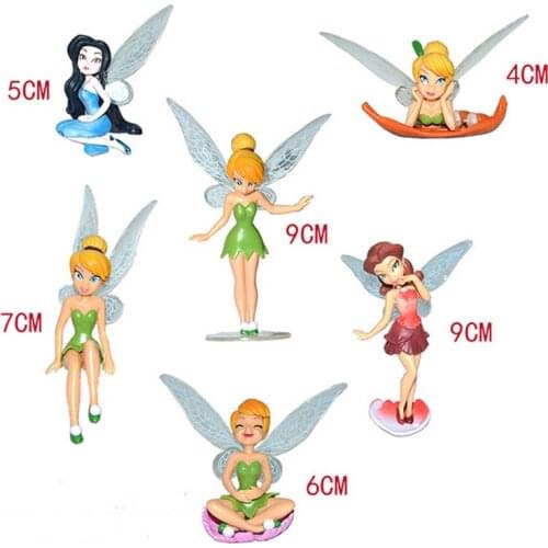 6pcs/set Aquarium Diy Mini Flying Flower Fairy Decoration Fish Tank Garden Landscaping Flower Girl Cartoon Ornament Gift For Kid