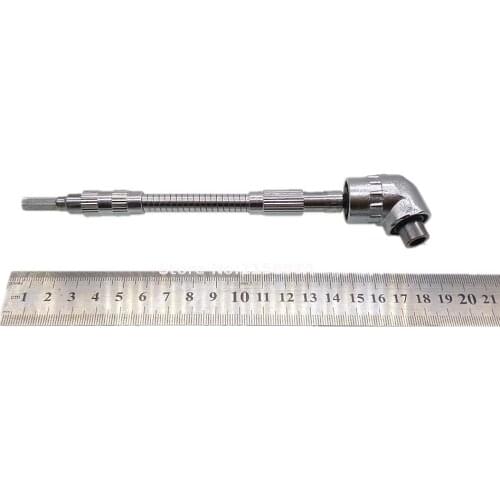 105 Degree Right Angle Head Screw Driver Adapter 1/4" Hex Shank Drive + Flexible Bendable Extended Extension Screwdriver
