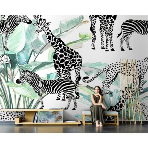 Beibehang Custom Nordic hand-painted abstract animal background living room sofa wallpaper wall papers home decor papier peint