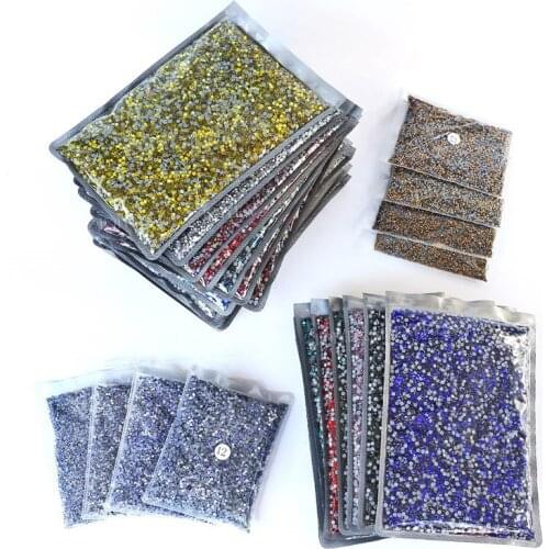 YL 2Packs 2880PCS SS10-SS20 Hotfix Rhinestone Glitter Crystal FlatBack Strass Sewing & Fabric Garment Rhinestone Nail Art Stone