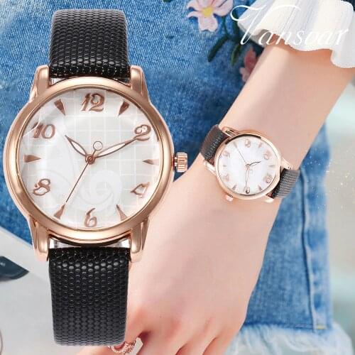 2019 Style Fashion Womens Luxury Leather Band Analog Quartz WristWatch Golden Ladies Watch Women Dress Reloj Mujer Black Clock