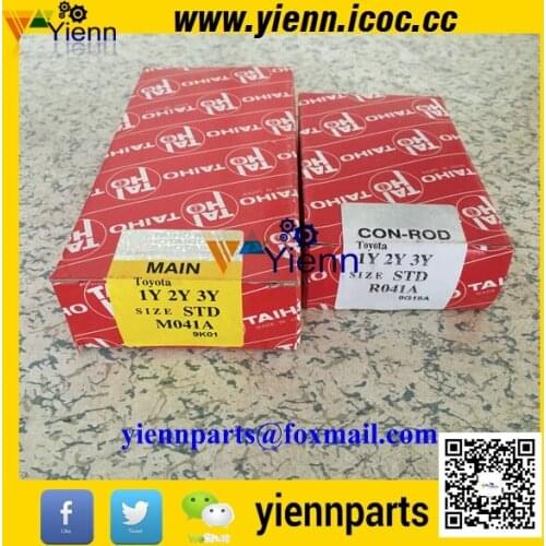 For TOYOTA 1Y 2Y 3Y Crankshaft Main bearing and Connrod Bearing for TOYOTA Forklifts 1Y 2Y 3Y Gasoline engine parts