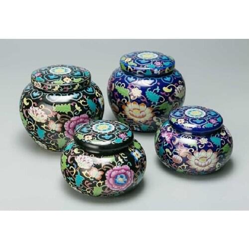 Sealed can storage tea can packaging box ceramic tea can porcelain enamel Size Mini Pu'er red