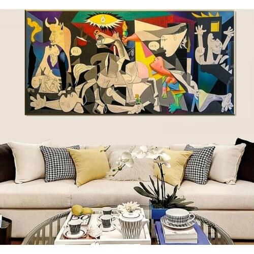Guernica-picassos Canvas Works Copy Famous Wall Poster Art Prints Picasso Picture Home Wall Decoration
