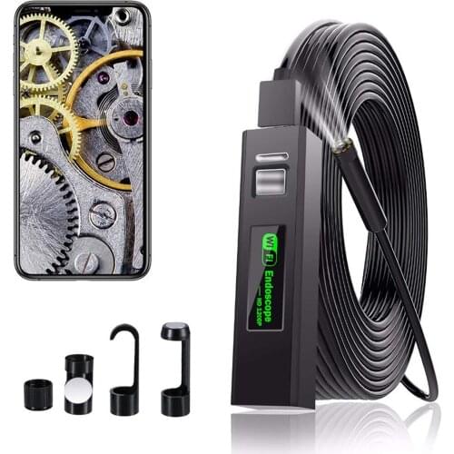 3 in 1 WiFi Endoscope Waterproof Lens IP68 Inspection Borescope Camera 1200P HD with 8 LED Light for iPhone Android PC iPad