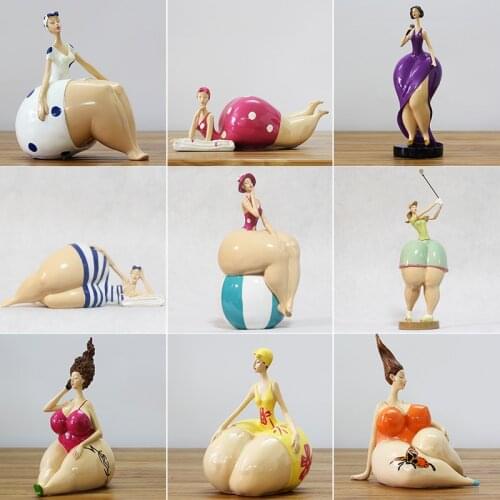 Beautifully Plump Woman Figurine Body Statues Resin Crafts Beautiful Woman Sculpture Abstract Art Home Decoration