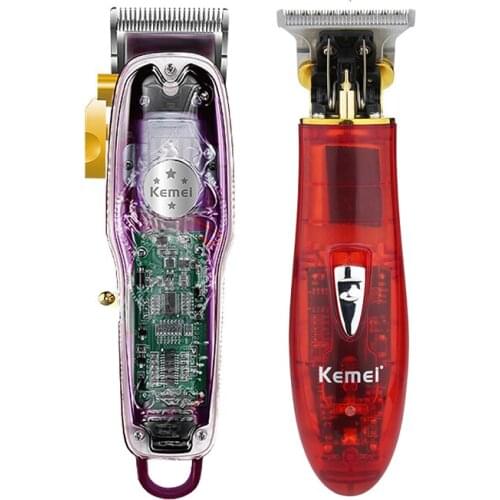 3D Transparent Hair Clipper Mens Trimmer USB Rechargeable Electric Clippers Precision Carving Hair Trimmer Hairdressing Machine