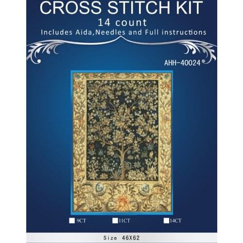 New Lucky Tree Scenery Embroidery Needlework Crafts 14CT Unprinted DMC DIY Quality Cross Stitch Kits Handmade 2 7