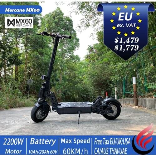 New Mercane MX60 Electric Scooter 2400W Dual Moter Max Speed 60Km/h 11inch Suspension System Foldable Kickscooter Free Shipping