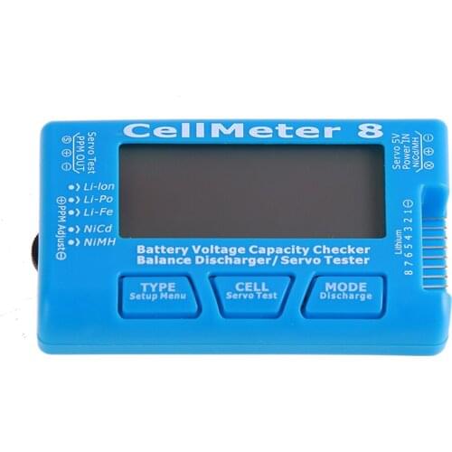 RC CellMeter 8 Digital Battery Capacity Checker Balance Discharger Servo Tester
