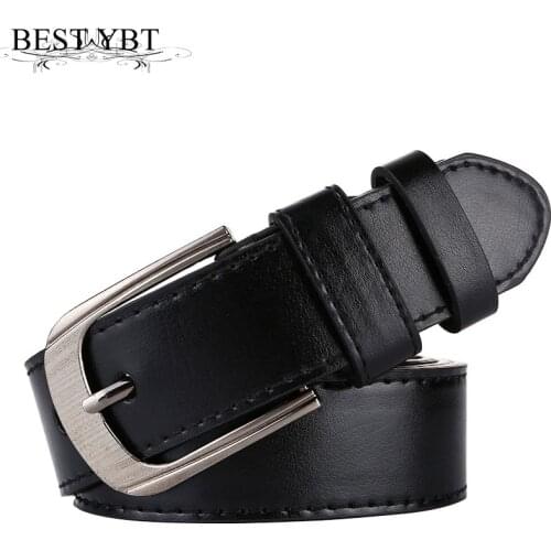 Best YBT Men belt Hot selling solid color Imitation leather Alloy pin buckle belt business affairs Men casual belt
