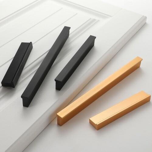 Cabinet Door Handle Long Size 500/600mm Size Black Gold For House Home Apartment Hotel Building Furniture Door Drawer Pull