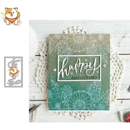 Happy Word Frame Metal Cutting Dies Mold Knife Scrapbooking Stencil DIY Embossing Craft Die Cuts Card Making New Dies For 2020