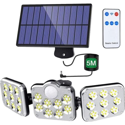 Solar Led Wall Light Outdoor IP65 Waterproof Adjustable Solar Flood Lights Outdoor Motion Sensor Security Lights for Garage Gard