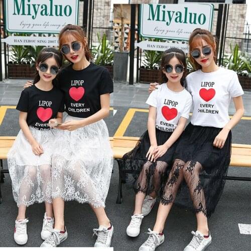 XiaGuoCai Same T-shirts For Mom And Daughter