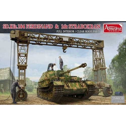 AMUSING HOBBY 35A030 1/35 SD.KFZ.184 FERDINAND & 16T STRABOKRAN FULL INTERIOR