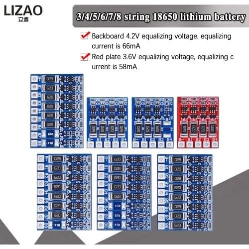 3S 4S 5S 21V 4.2V Balance Function Protection Board 68mA 5S Li-ion Lipo Battery Lithium 18650 Batteries Balanced 6S 7S 8S