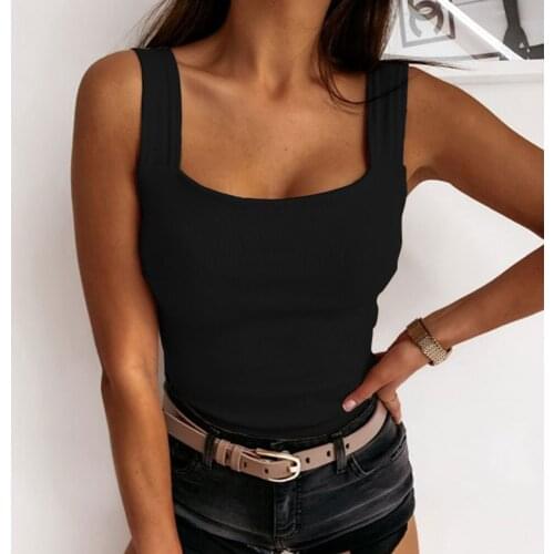New All-Match Comfy Vest Female Solid Color Casual Backless Women Female Elasticity Solid Slim Pullover Summer Bottoming Casual