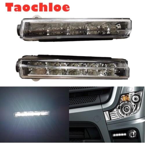 1pc / 1pair 24V For Benz Truck DRL White LED For Mercedes Benz Actros MP4 Daytime Running Lights OEM 9608201056 9608200956 82590