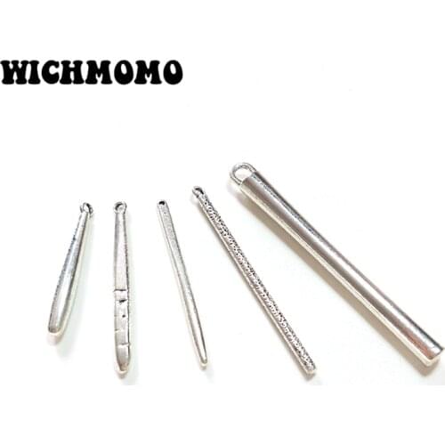 New Fashion 10 Pieces 5 Styles Zinc Alloy Aciculiform Slender Long Charms Pendants for DIY Jewelry Accessories PJ310