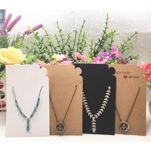 100pcs 15x9cm Paper Handmade Necklace Cards with OPP Bags, Gifts Necklace Packaging Displays Card Jewelry Pendant Paper Cards