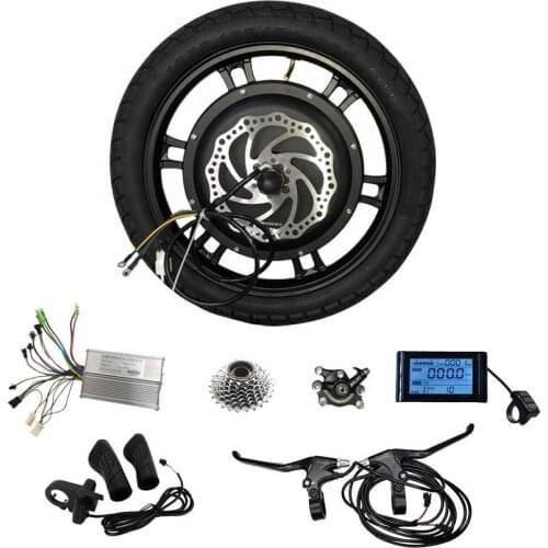 16 inch Hub Motor 48V 500W 800W Motorcycle Electric Bike Conversion Kit BLDC Motor Disc Brake Electric Scooter Kit