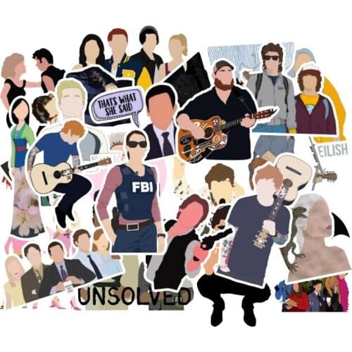 50Pcs Celebrity Stickers Pack For Suitcase Laptop Guitar Skateboard Phone Waterproof Motorcycle Car Snowboard Graffiti Stickers