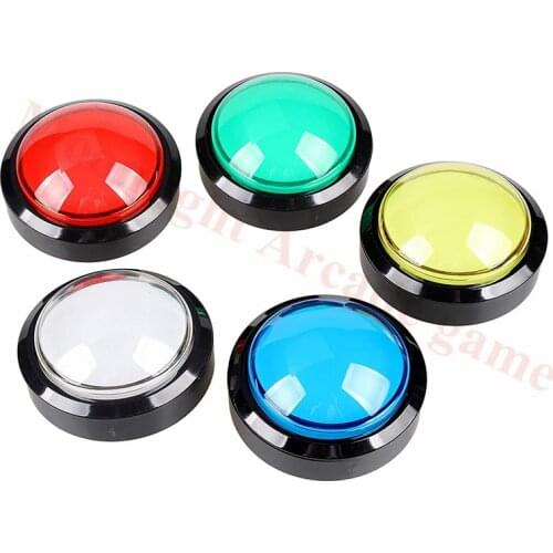 60mm Big Round shape arcade LED Illuminated Push Button Microswitch for Arcade Game Machine Parts 12V Large Dome Light Switch