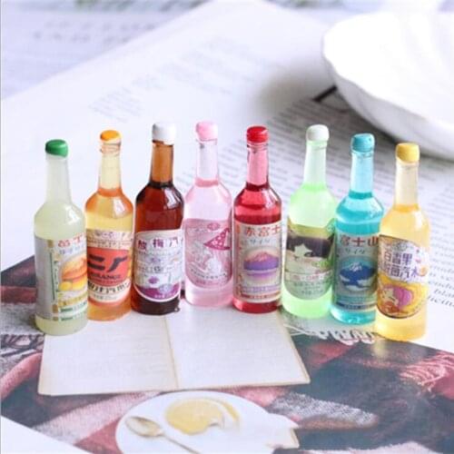 8pcs Miniature Dollhouse Food 1/6 Scale Wine Bottle Drink for blyth Barbies bjd Doll Kitchen Accessories toys