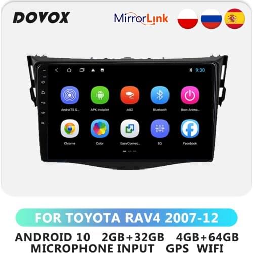 DOVOX For TOYOTA RAV4 2007-2012 Android 10 Car Radio Multimedia Video Player GPS 2din Autoradio Stereo 2 Din Wifi Navigation